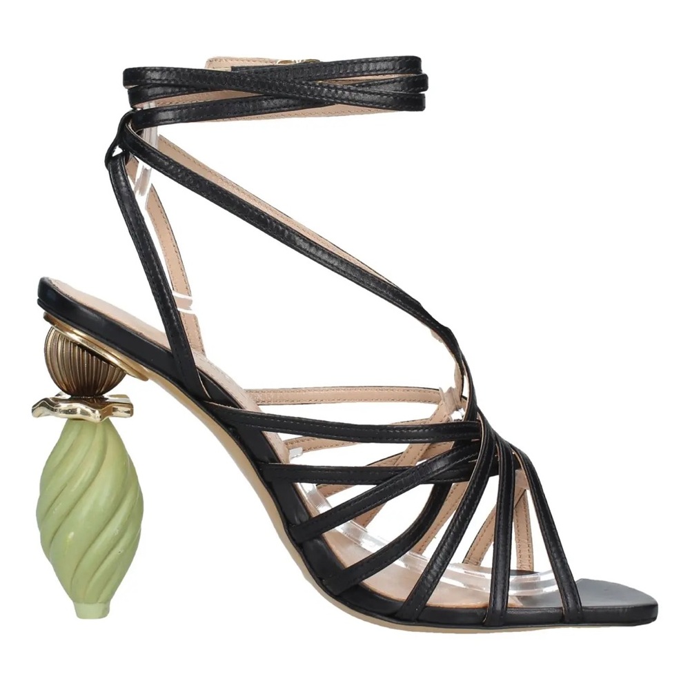 Jacquemus Black and Green Pisa Sculptural Heel